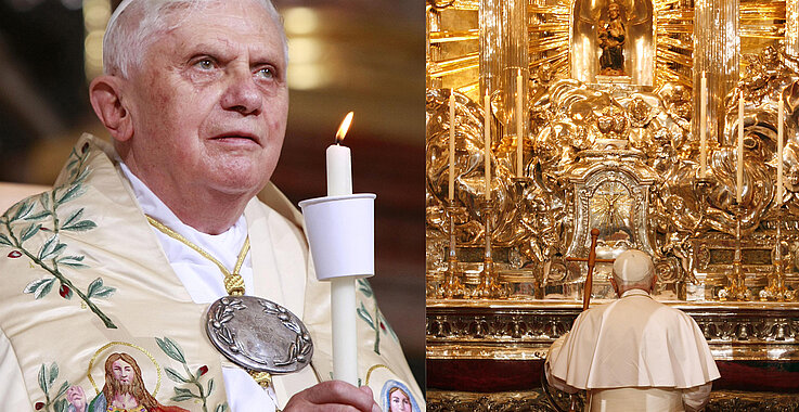 Benedikt XVI. als pilgernder Papst