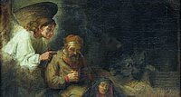 Josef erhält im Matthäusevangelium im Traum die Anweisungen des Engels. Die Abbildung stammt aus der Werkstatt Rembrandts.