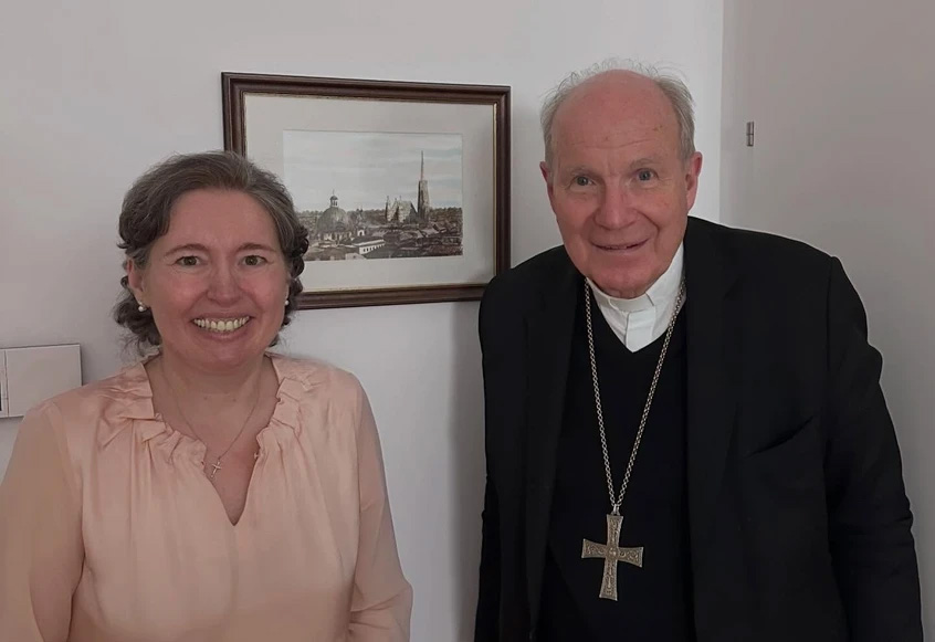 Magdaléna Tschmuck und Kardinal Christoph Schönborn. 